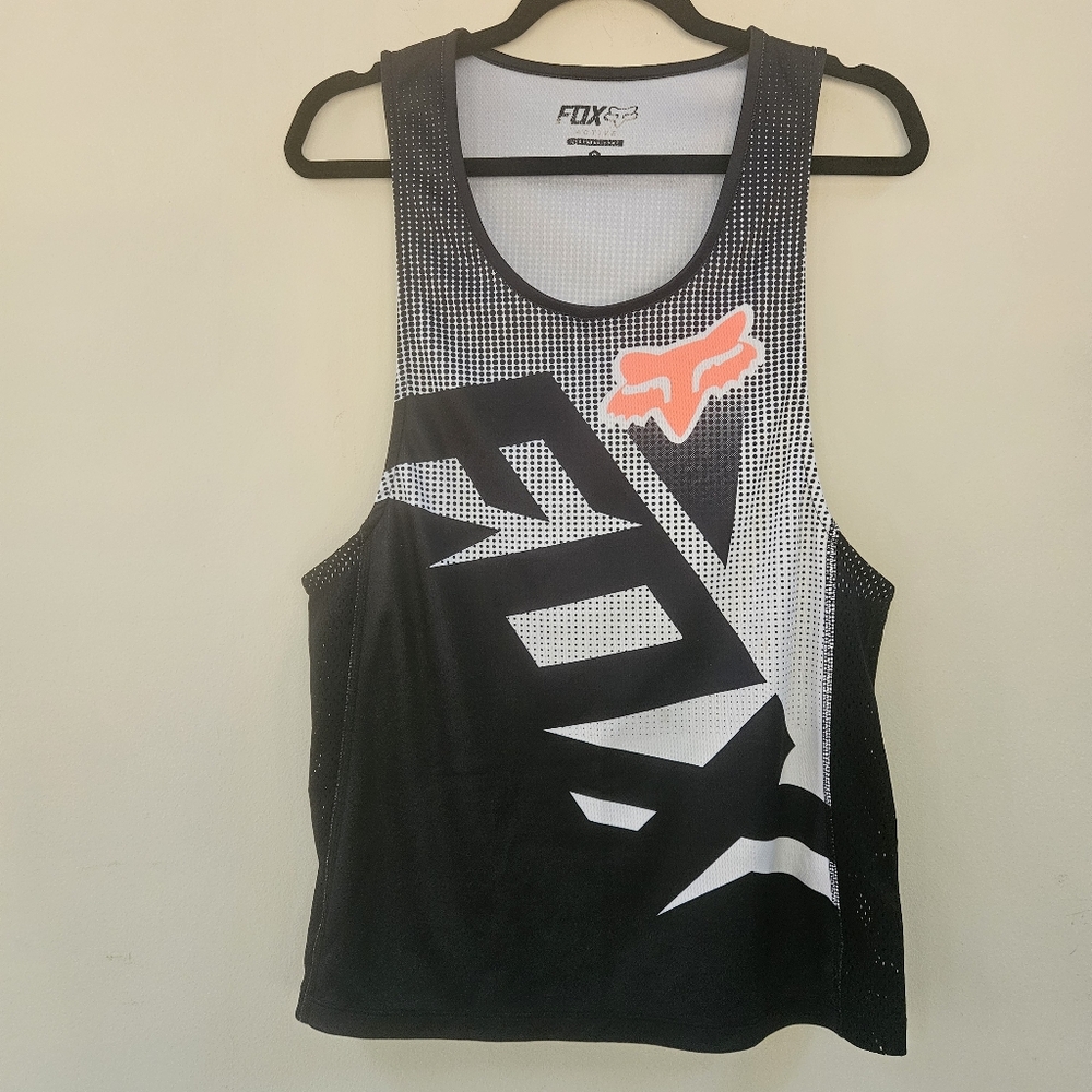 VTG Fox Active Racing Tank Top Men's Size S Black Graphic Big Logo 16829